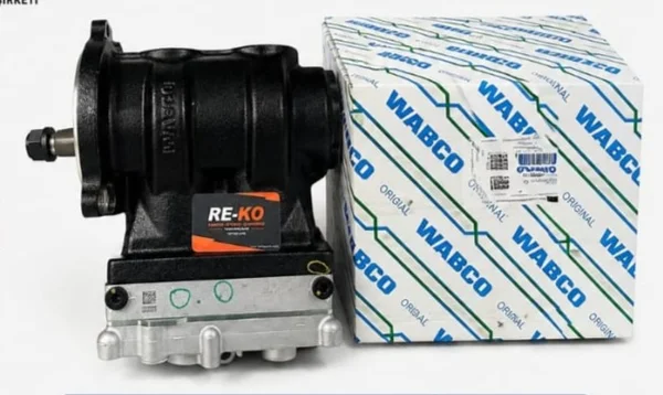WABCO 91251440090 Twin-Cylinder Air Compressor - 636 cc / Complete Compressor with Discharge Valve and Water Cooling