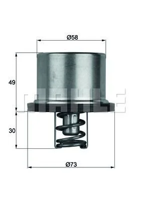 MAHLE THD 1 71 (THD171) Engine Coolant Thermostat with a 71°C opening temperature